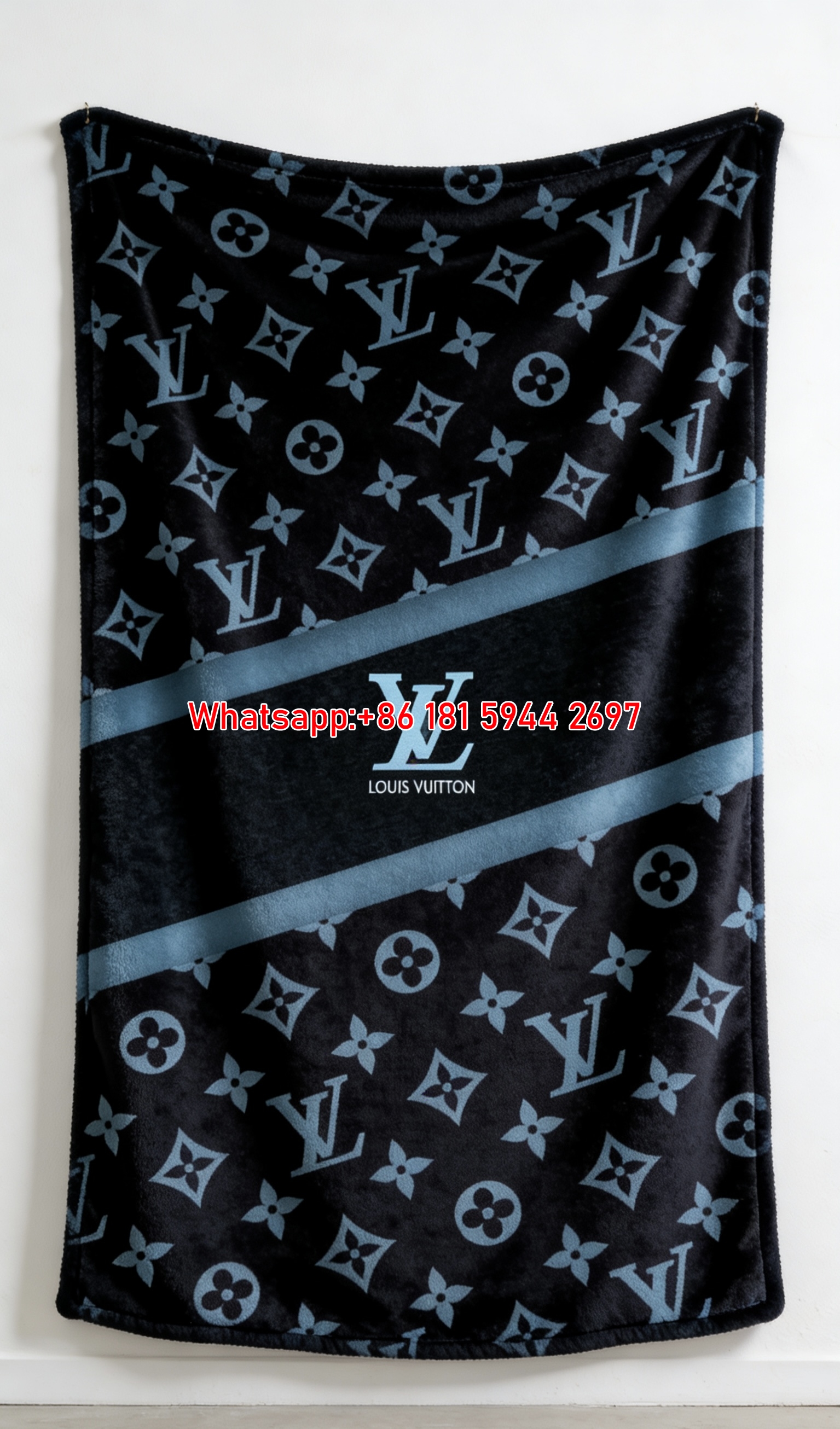 Iconic LV Monogram Black Soft Throw Blanket 230